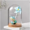 Titulares de vela Cúpula de vidro Cloche Er Madeira Base de Cortiça Microlandscape Titular Bell Jar para DIY Flor Plantas Vaso Ornamentos Home de Dhb1W