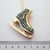 Colares de pingente Itens de joias da moda 3-d Design Lâminas Strass Patins Colar de suéter longo