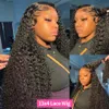 Synthetic Wigs 13x6 Deep Wave Human Hair Brazilian 30 40 Inch Water Lace Frontal Wig 5x5 Curly Glueless Pre Plucked Ready To Go 231027