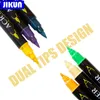 Markers Acrylic Paint Markers Dual Tips Pens For Rock Painting Stone Wood Ceramic Christmas Decorations Art Supplies 231030