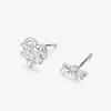 Studörhängen 925 Sterling Silver Love Heart Earring For Women Girl Weave Asymmetric Hollow Out Design Smyckes Birthday Present Drop