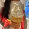 Shoulder Bags Ice Cream Bag Bag Wicker Women's Bag Ollow Women's Fun Wallet Soulder Bag Beach Bagstylishhandbagsstore