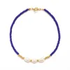 Link Bracelets Blue Color Miyuki Beads Pearl Handmade Bracelet For Women Boho Lucky Thin Rope Chain Jewelry Friendship