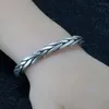 Bangle Pesado Sólido 999 Pure Silver Twisted Bangles para Homens Mulheres Artesanais Viking Armband Man Cuff Bangles 231027