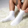 Heren Sokken 3Pairs Winter Warm Coral Fleece Mannen Effen Losse Slapen Fluwelen Thuis Pluizige Kous Dikker Thermische Sox Calcetines 231027