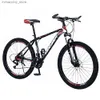 Cyklar 24 tum cykel Mountain Bike High Carbon Steel 21/24/27/30 Speed ​​Oil Spring Fork Stöttabsorption Unisex Q231030