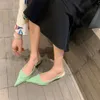 2022 летние новые семейные модные сексуальные треугольные сандалии на кошачьем каблуке с заостренной спинкой, воздушные сандалии INS Fairy Candy Style Girl