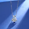 2023 Söt imitation Mosang Big Cross Purple Colorful Diamond Shinny Pendant Women Zircon Temperament Long ClaVicle Silver Chain Halsband Partihandel