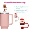 Creative Silicone Straw Cover Caps Cute Christmas Style Soft Drinking Dust Tips Cover Splash Proof Plugs Lids Anti-dust Cups Rubber Tip 8mm 10mm Lovely Decorations