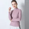 Suéteres femininos luz cinza gola alta suéter mujer mulheres estilo coreano pull fem me 2023 outono inverno malhas plus size casual slim fit