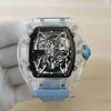 Super Factory Mens Watch 44mm x 50mm RM35-02 Rafa NTPT Skeleton Transparent Sapphire Glass Luminova Designer tittar på mekanisk automatisk för mäns armbandsur