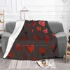 Coperte in lamina rossa di alta qualità, comodo divano letto, morbida coperta con cuori che brillano di lusso, con texture glitterata, superficie imitazione