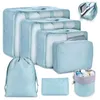 Storage Bags OEM Foldable Suitcase Organizer Luggage Bag Compression Travel Packing Cubes Set