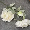 Decorative Flowers 62CM Simulation 3 Head Peony Home Living Room Flower Arrangement Fake Decoration Wedding Artificial