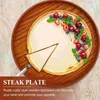 Servis uppsättningar 1pc serverande Tray Woode Steak Pizza Barbecue Snack