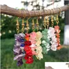 Charm Fashion Women Chip Stone Earring Jewelry Crystal Gold Dangle Earrings Citrine Rose Quartz Gravel Hook Birthday Gift Dro Dhgarden Dhuqg