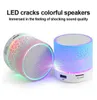 Mini Portable Bluetooth Högtalare trådlösa högtalare Bil Audio Dazzling Crack 7 LED -lampor Subwoofer för PC Laptop Mp3 Travel Outdoor3439051