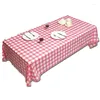 Table Cloth 137 274Cm Disposable Tablecloth Plaid Stripe Wave Pattern Plastic Waterproof Oil-Proof Cover Christmas Party Picnic Mats