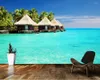Fonds d'écran Papel De Parede Cabines avec vue sur la mer dans les Maldives Paysage naturel 3D Papier peint Salon Chambre Papiers peints Décor à la maison Murale