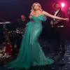 Sparkly Sequins Evening Dresses With Slit Strapless Beaded Mermaid Celebrity Dress 2023 Pleat Side Train Vestidos De Novia 326 326