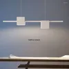 Lámparas de araña Lámpara LED larga nórdica blanca para encima de la mesa Cocina Comedor Oficina Lámpara colgante Iluminación Suspensión Diseño Accesorio