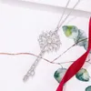 Tiffanylris Ey Gold Pendant Halsband Halsband Full Diamond Snowflake Pendant Simple and Luxury Style tröja Kedja Kvinnor Hög kvalitet