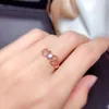 Cluster Rings Design Style Moonstone Ring For Party 4mm Natural Silver Solid 925 Jewelry