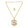 Decorative Figurines 2 Pcs Dollar Ring Necklace Punk Style Jewelry Gold Mens Rings Accessories Finger Chain Alloy Hip-hop Women Boys