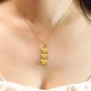 Anhänger Halsketten Japanische und koreanische Ins coole trendige lange drei Ring Liebe Edelstahl Halskette Kette