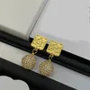 Designer Gold Ohrringe Schmuck Ohrstecker Frauen Ohrringe Liebe Luxus Anhänger Ohrring mit Box Hochzeit Party Dame Diamant Pendientes