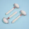 Naturalny biały jadeiczny kamienny wałek do twarzy masażer pojedynczy głowa cierń Jade Jade Roller Rejuvenation Beauty Health Tools