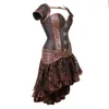 Bustiers & Corsets Sexy Steampunk Overbust And Burlesque Gothic Lace Leather Corset Dress Plus Size Costume Bustier