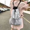 Zaino leggero, grande capacità, rete da donna, cinturino con coulisse, tasca, tendenza, borsa da scuola originale