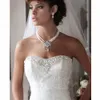 Arabska biała sukienka ślubna syrena diamentowe kryształy koronkowe koronkowe sukienki ukochane plisowe marszczenia wielopoziomowe organza kaplic pociąg formalny suknie ślubne 403