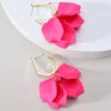 Boucles d'oreilles pendantes en acrylique avec pétales de Rose et fleurs pour femmes, tendance, Design de luxe, accessoires de bijoux pour fête de mariage, mode coréenne, 2022
