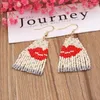 Kolczyki Dangle GO2BOHO Drop Boho Tassel Modna biżuteria z frędzlami miyuki nasiona koralika ręcznie robione seksowne kolce usta dla kobiet