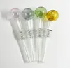 4 Color Glass Pipes Pyrex Smoking Handle Pipes High quality oil burner tube