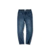 Męskie dżinsy Maden Vintage umyte 14 uncji proste spodni z klamrą z tyłu 100% bawełniany w połowie niebieski 2836 231027