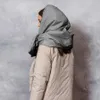 Halsdukar mode ultralight utomhus ner halsduk kvinnor vattentät sjal vinter lättvikt varm mjuk fast färg puffy poncho cape med hatt 231030