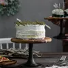Plates Cake Stand Set Dessert Cupcake Display Stands Wood Top for Festivals Wedding Baking