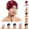 Mais novo chapéu de flor turbante indiano feminino plissado quimio boné muçulmano hijab perda de cabelo cabeça cachecol capa gorro turbante