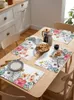Tapis de Table Style Pastoral, fleurs tropicales, papillon, décor de cuisine de vacances, napperon, serviette de mariage