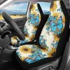 Autositzbezüge, niedlicher Sonnenblumen-Schmetterlingsdruck vorne, komplettes 2-teiliges Set, schützt den Innenraum, passend für die meisten SUV