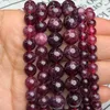 6/8/10mm naturlig rosa turmalin kristallstenpärlor runda lösa distanspärlor för smycken som tillverkar DIY öronarmband tillbehör Fashion smyckebeads