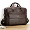 Aktentaschen LAOSHIZI Herren Ledertasche Büro Messenger Aktentasche Mann Echtes Leder 15,6"Laptop Taschen Männliche Handtaschen Umhängetasche 14 Computer 231030