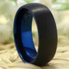 Anéis de casamento Anel clássico para mulheres tungstênio azul preto moda personalizada gravura jóias festa de aniversário de noivado 231030