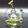 Gekleurde glazen bong waterpijp 7,5 inch hoog bedwelmende dikke waterpijp inline perc dab rig booreiland waterpijpen zware grote was roze bekerpijpen