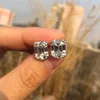 Boucles d'oreilles à tige 8 carats au total plaqué argent 925 or 18 carats 2 pièces diamant blanc 6A zircone cubique coupe Asscher boucles d'oreilles bijoux cadeaux pour elle