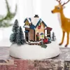 Party Decoration Christmas LED Light Snow House Village Lysande prydnadsfigur Dekorationer Hantverk Xmas Decor