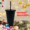 Tumbler 24 once di tazze in polvere flash glitter tazza di caffè con coperchio in plastica di plastica bottiglie d'acqua per feste riutilizzabili regalo di Natale carino regalo